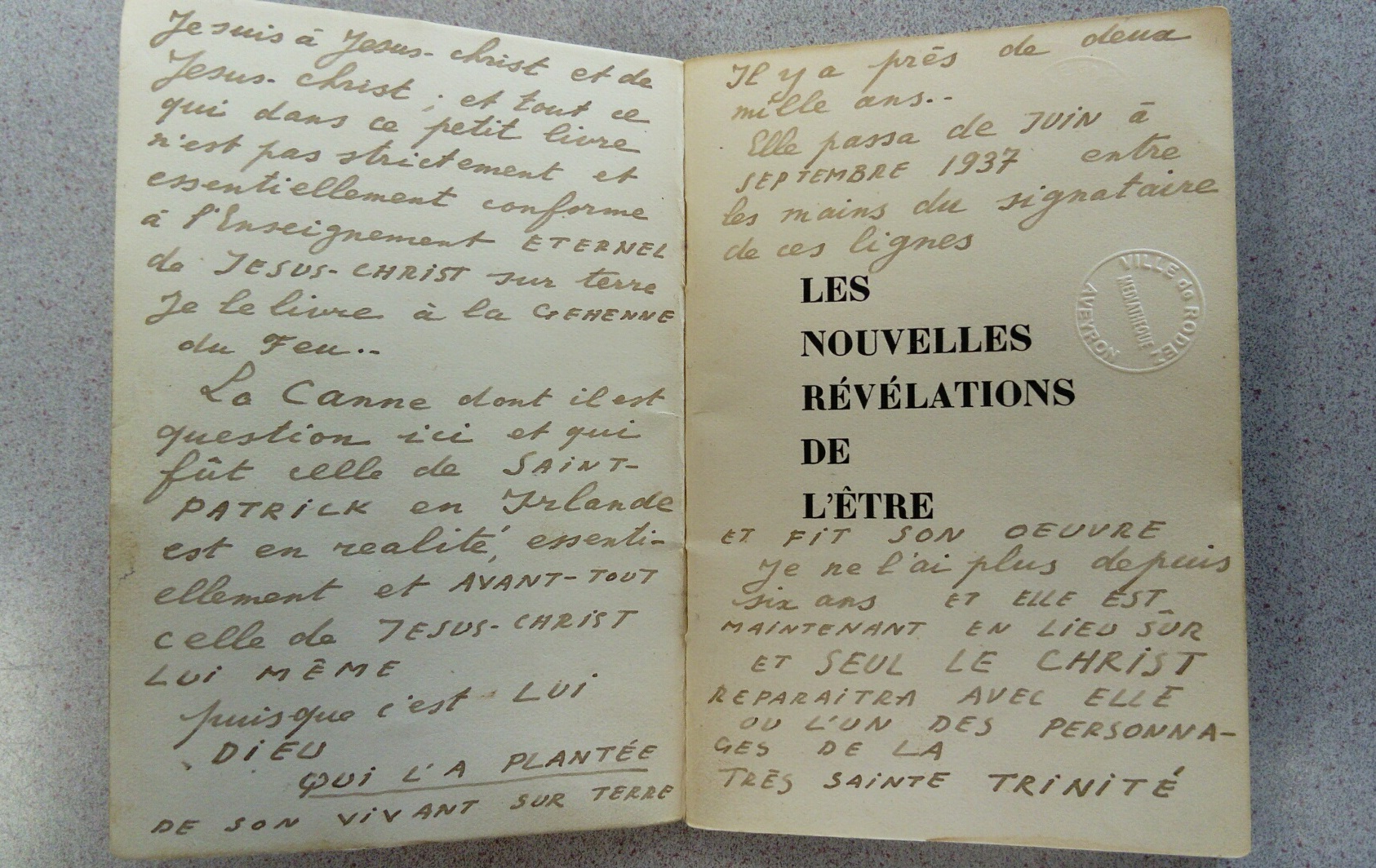 Antonin Artaud, Les nouvelles révélations de l'être. Exemplaire annoté par Artaud